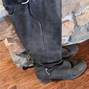 UGG Black Suede Tall Boots Darcie Nubuck size 9.